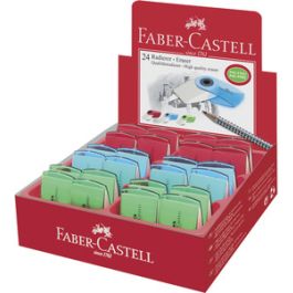 FABER-CASTELL Gomme en plastique "SLEEVE MINI", assorti x24
