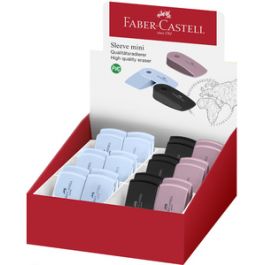 FABER-CASTELL Gomme en plastique SLEEVE MINI, assorti x24