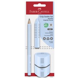 FABER-CASTELL Kit crayon Jumbo GRIP, bleu ciel, blister