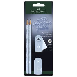 FABER-CASTELL Kit d'écriture GRIP SPARKLE, bleu ciel