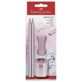 FABER-CASTELL Kit d'écriture GRIP SPARKLE, rosé