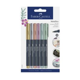 FABER-CASTELL Marqueur Metallics, sur carte blister de 6