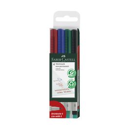 FABER-CASTELL Marqueur NonPermanent MULTIMARK M, étui de 4