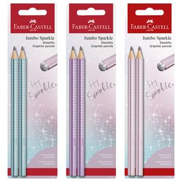 FABER-CASTELL Set de crayons graphite Jumbo GRIP SPARKLE