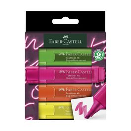 FABER-CASTELL Surligneur TEXTLINER 1546 NEON, étui de 4
