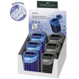 FABER-CASTELL Taille-crayon double RollOn DOTS, présentoir x6