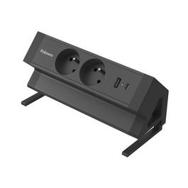 Fellowes Multiprise de table Power Desk 2, type E, noir