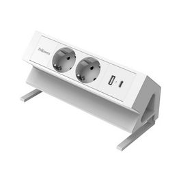 Fellowes Tisch-Steckdosenleiste Power Desk 2, Typ F, weiß