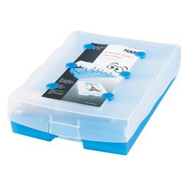 HAN Boîte à fiches CROCO 2-6-19, A8 paysage,bleu translucide
