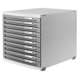 HAN Module de classement CONTUR,10 tiroirs, gris clair/foncé