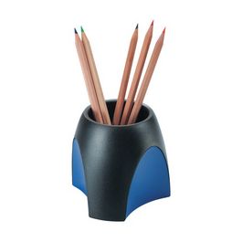 HAN Pot à crayons DELTA, polystyrène, noir/bleu