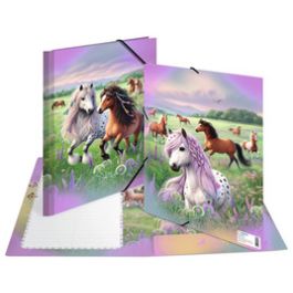 HERMA Chemise à élastique "Le monde des chevaux", carton, A4
