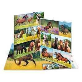 HERMA Chemise à élastiques "Chevaux dans le pré", carton, A3