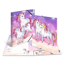 HERMA Chemise à élastiques "Licorne", carton, A3