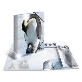 HERMA Chemise à élastiques "pingouins", PP Glossy, A3