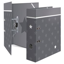 HERMA Classeur à levier "Stars", gris avec bordure, A4