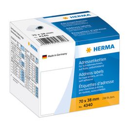 HERMA Etiquette d'adresse, 89 x 42 mm, en continu, blanc