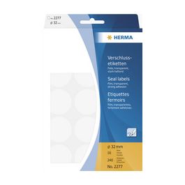 HERMA Etiquette fermoir, diamètre 32 mm, transparent