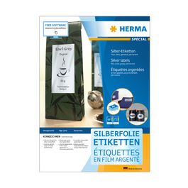 HERMA Étiquette film SPECIAL, 63,5 x 38,1 mm, argent