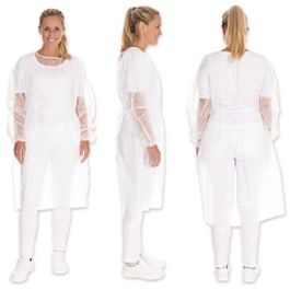 HYGOSTAR Blouse PP avec élastique aux manches, L, blanc x10