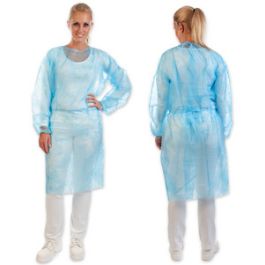 HYGOSTAR Blouse PP avec élastique aux manches, L, bleu x10