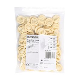 HYGOSTAR Doigtier en latex, sans poudre, M, blanc