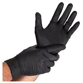 HYGOSTAR Gant en nitrile DIAMOND GRIP, M, noir