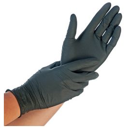 HYGOSTAR Gant nitrile EXTRA SAFE, M, sans poudre, noir