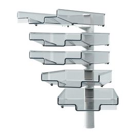 Hansa Colonne pivotante avec 5 bacs courrier, gris clair