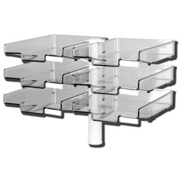 Hansa Colonne pivotante avec 6 bacs à courrier, gris clair