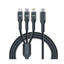 IWH Câble de charge 3 en 1, USB-A-Lightning/Micro USB/USB-C