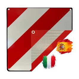 IWH Panneau de signalisation 2en1, 500 x 500 mm, blanc/rouge