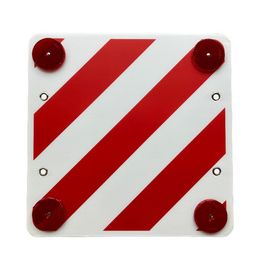 IWH Plaque réfélchissante plastique, 500x500mm, blanc/rouge