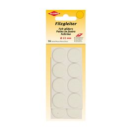 KLEIBER Patins en feutre, diamètre : 22 mm, blanc