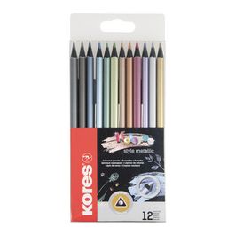 Kores Crayon de couleur "Kolores Metallic Style", étui de 12
