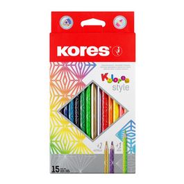 Kores Crayon de couleur "Kolores Style", étui carton de 15