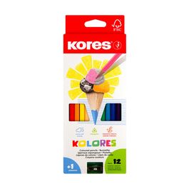 Kores Crayon de couleur triangulaire "Kolores", étui carton