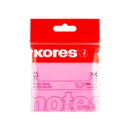 Kores Note adhésive "NEON", 75 x 75 mm, uni, rose fluo