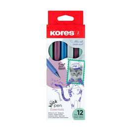 Kores Stylo à bille rétractable jetable "Klick Pen", vintage x12