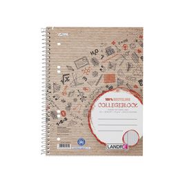 LANDRÉ Cahier "Recycling" A5+, quadrillé, 80 feuilles