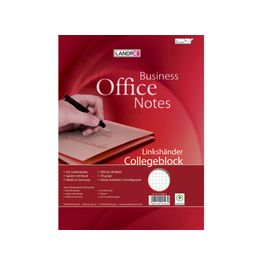 LANDRÉ Linkshänder-Collegeblock, DIN A4, kariert, 80 Blatt