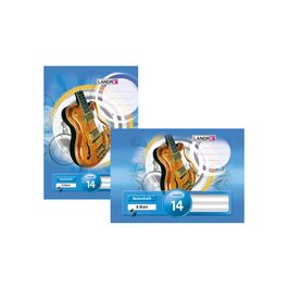 LANDRÉ Notenheft DIN A4, mit Hilfslinien, Lineatur 14