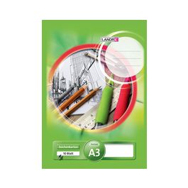 LANDRÉ Zeichenkartonblock DIN A3, 190 g/qm, 10 Blatt