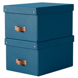 LEITZ Boîte de rangement Puro, carton, 17 L, set de 2, bleu