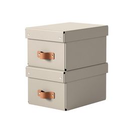 LEITZ Boîte de rangement Puro, carton, 7 L, set de 2, beige