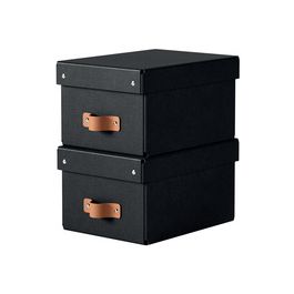 LEITZ Boîte de rangement Puro, carton, 7 L, set de 2, noir