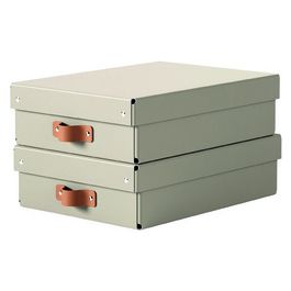 LEITZ Boîte de rangement Puro, carton, 8 L, set de 2, beige