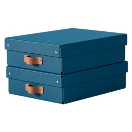 LEITZ Boîte de rangement Puro, carton, 8 L, set de 2, bleu