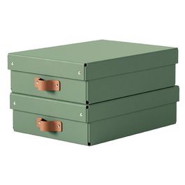 LEITZ Boîte de rangement Puro, carton, 8 L, set de 2, vert