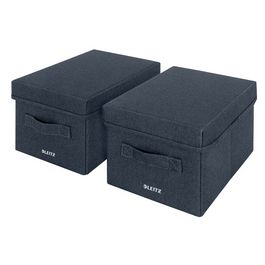 LEITZ Boîte de rangement en tissu, taille L, set de 2, gris